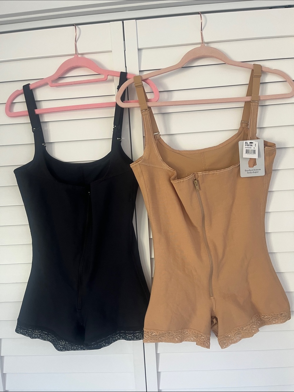 Women's Shapewear Bodysuit with Adjustable Straps - Black & Tan. Both for $49